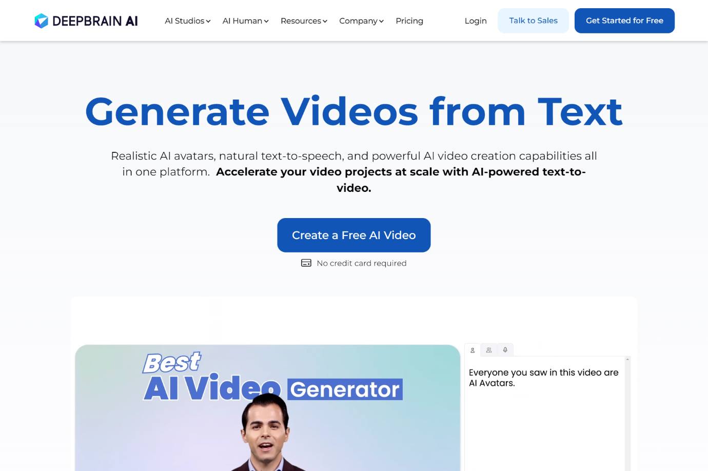 DeepBrain AI - Instantly turn text into videos